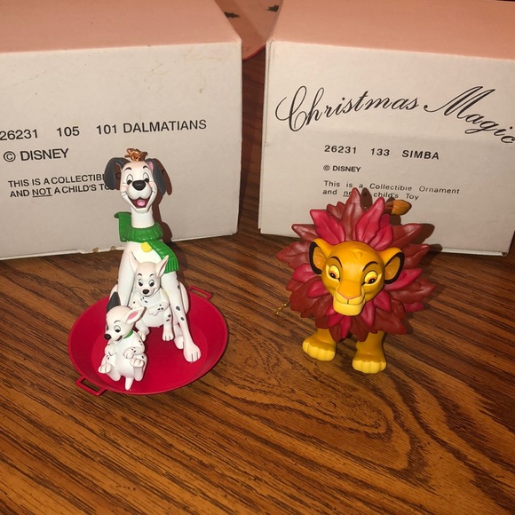 Disney Holiday Vintage Collectible Disney Ornaments 1 Dalmatians 26231 105simba 26231 133